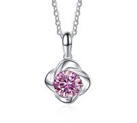 TYLDBNF Accessories 1CT Moissanite Diamond Necklaces for Women 925 Sterling Silver Necklace with D Color Yellow/Blue/Pink Diamond Pendant Jewelry Gift for Mom Girls