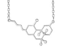 TYLDBNF Accessories 925 Sterling Silver Serotonin Necklace For Women And Men, Dopamine Molecule Necklaces Chemical Formula Necklace, Biochemistry Biochem Pendant Serotonin Dopamine Caffeine
