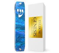 TYLDUM Genesis Mezuzah for Door - Modern Acrylic Mezuzah Case Without Kosher Scroll - Handmade in Canada Judaica Gift, Weatherproof, Jewish (Classic, Blue Sea)