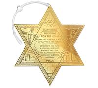 TYLDUM Magen David Jewish Home Blessing - Plexiglass Judaica Wall Art 3 Colors, Modern Jewish Decor, Unique Housewarming Gift, Made in Canada by Jewish Artisan (Golden Mirror, 13 x 15 cm)