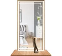 tylxayoxa Fly Screen Door With Zipper, 90 X 210 Cm, Pet-Safe Fly Screen Door, Cat Screen Door, Screening, Mesh, Door Curtain, Full Strip Zipper, For Living Room Doors Of Pet Homes(80x200cm)