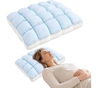 tylxayoxa Puff Pillow Grid Breathable Soft Cloud Supportive Sleeping | Marshmallow For Living Room, Car, Dormitory, Office, Hotel Relaxation