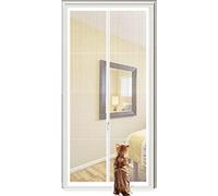 tylxayoxa Reinforced Cat Screen Door 130cm × 220cm Heavy Duty Pet Proof Screen Door With Zipper On Both Sides Prevents Dogs And Cats From Bedroom Kitchen Patio Door (Color : White, Size : 130x220cm)