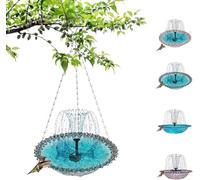 tylxayoxa Solar Cascade Hanging Bird Bath Fountain, Outdoor With, Humming Birdbath With Pump, Water, Attracts Hummingbirds(C)