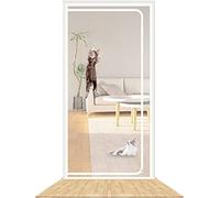 tylxayoxa Zipper Screen Door 95×210cm Cat Screen Door Straight Zipper Net Plastic Curtain Door Reinforced Pet Screen Door Prevent Pet Escape Door Curtains For Doorways Patio(120x220cm)