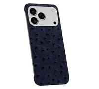 TYLYJSU Genuine Leather Case for Iphone 17 Pro Max/Air/17 Pro/17, Ultra-Thin Heat Dissipation Minimalist Frameless Case,Blue,17 Pro Max