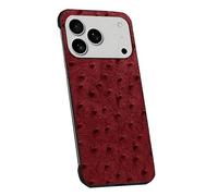 TYLYJSU Genuine Leather Case for Iphone 17 Pro Max/Air/17 Pro/17, Ultra-Thin Heat Dissipation Minimalist Frameless Case,Red,17 Pro
