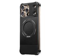 TYLYJSU Magnetic Case for iPhone17 Pro Max/17 Air/17 Pro/17, Aseismic Airmat inside Four Corners Cover 360°Rotating Kickstand Frosted Slim Borderless Case,Black,17 Air