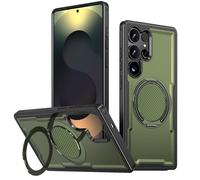 TYLYJSU Magnetic Case for Samsung Galaxy S26 Ultra/S26 Plus/S26, Drop Proof 360° Rotating Kickstand Cover Slim Non-Slip Phone Case,Green,S26 Plus