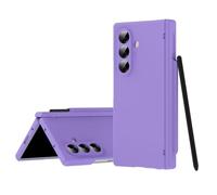 TYLYJSU Shockproof Case for Samsung Galaxy Z Fold 7, Shell Membrane Integrated Precision Camera Lens Hole Hinge Protection Cover Equipped with A Stylus,Purple,Z Fold 7