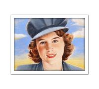 Tymim Faces WWII War UK Princess Elizabeth Windsor Large Framed Art Print Poster Wall Decor 18x24 in