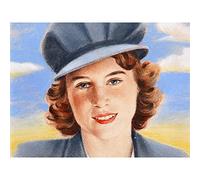 Tymim Gesichter aus dem 2. Weltkrieg, Prinzessin Elizabeth Windsor, großer Kunstdruck auf Leinwand, hochwertiges Wandbild