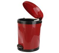 Tyminin 10 Litre Red Pedal Kitchen Trash Bin, Plastic Waste Bin, 1 Pack