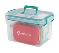 Tyminin Medical Box Organizer, First Aid Empty Medicine Storage Box, Family Emergency Kit with Detachable Tray