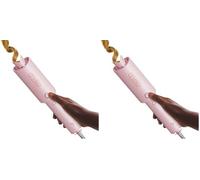TYMO CURLPRO Automatic Rotating Curling Iron - Beach Waves Curling Wand, Portable Hair Curler, 500 Million Ionic, Dual Voltage & Lightweight for Travel, Ceramic Coating, Pink 1 inch (Pack of 2)