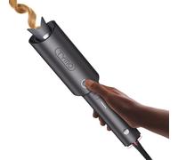 TYMO CURLPRO Automatic Rotating Curling Iron - Beach Waves Curling Wand, Portable Hair Curler, 500 Million Ionic, Dual Voltage & Lightweight for Travel, Ceramic Coating, Metallic Gray 1 inch