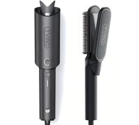 TYMO CURLPRO Automatic Rotating Curling Iron + TYMO Hair Straightener Brush and Flat Iron 2 in 1 Styler