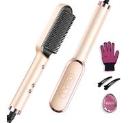 TYMO Hair Straightener Brush UK - Ring, Straightening Comb, Peach