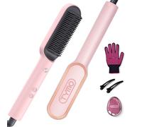 TYMO Hair Straightener Brush UK - Ring, Straightening Comb, Pink
