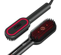 TYMO Ionic Plus Hair Straightener Brush UK, Upgraded Straightening Brush with Dense Bristles for Thick Hair, 16 Temps (80?~230?) LED Display, 10