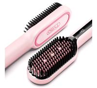 TYMO Ionic Plus Hair Straightener Brush UK, Upgraded Straightening Brush with Dense Bristles for Thick Hair, 16 Temps (80?~230?) LED Display, 10