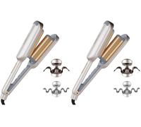 TYMO ROVY Hair Waver Crimper - Hair Curler, Deep Waver Curling Iron, Ionic Curling Wand with Ceramic Tourmaline Barrel for Women, Anti-Scald, Quick & Easy, Dual Voltage, Elegant Gold 32mm (Pack of 2)