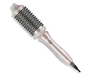 TYMO STYLUX Thermal Brush - Heated Round Curling Brush, Blowout Volumizer with Flexi-Fit Tech for Hair Styling, Curling Styler Tool, Hair Straightener and Curler 2 in 1, Dual Voltage, Gold, 1.7 Inch