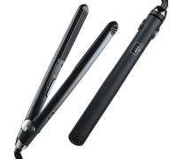 TYMO SWAY Hair Straightener with 10s Fast Heating, 1 Inch Professional Flat Iron Curling Iron in One with 32 Adjustable Temp, Automatic Shut Off, Dual