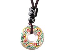 TYMONT 999 Sterling Silver Peace Knot Pendant with Vintage Floral Pattern Chinese-Style Fashion Silver Jewelry Gift for Men And Women,Silver,pendant + 50cm chain