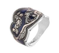 TYMONT 999 Sterling Silver Phoenix Ring Women's Adjustable Peony Ring Holiday & Birthday Gift