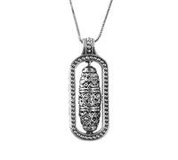 TYMONT 999 Sterling Silver Vintage Rotating Pendant Unisex Fashionable Personalized Sweater Chain Sterling Silver Charm Ethnic-Style Gift,Silver,pendant + 50cm chain