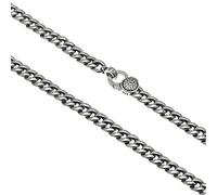 TYMONT Men's Thick Cuban Chain Sterling Silver Necklace,925 Thai Silver Cuban Chain Necklace Hip Hop Clavicle Chain,Silver 7mm,50cm