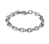 TYMONT S925 Pure Silver Clasp Buddhist Six Character Mantra Bracelet, Men's S925 Pure Silver Buddhist Diamond Pestle Bracelet,Silver,20cm