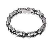 TYMONT S925 Sterling Silver Bicycle Chain Bracelet, Men's Punk Minimalist Biker Chain Chunky Bracelet,Silver,20cm