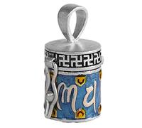 TYMONT S925 Sterling Silver Gāwū Box Pendant Six-Syllable Mantra Unisex Buddhist Jewelry Gift,Silver,pendant + 50cm chain