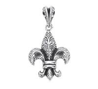 TYMONT S925 Sterling Silver Tang Grass Pattern Iris Cross Pendant, Male and Female Single Fashion with Sterling Silver Pendant Necklace,Silver,Single Pendant