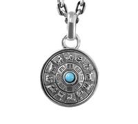 TYMONT S925 Sterling Silver Zodiac Pendant Retro Vajra Spinner Sweater Chain Unisex Personalized Birthday Gift,Silver,Single pendant