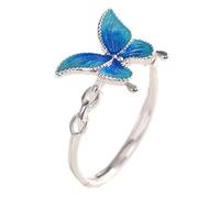 TYMONT Sterling Silver 999 Butterfly Ring Women's Delicate Minimalist Adjustable Style Fashionable Versatile Accessory Birthday Gift for Girlfriend