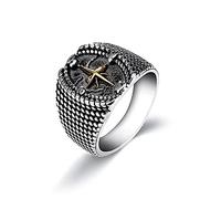 TYMONT Viking Cross Stainless Steel Ring Men's Personality Retro Rune Compass Ring Christianity Religion Men's And Women's Fashion Jewelry
