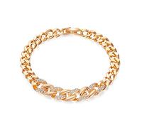 TYMONT Women's Fashion Cuban Chain Gold Plated Bracelet, Gothic Link Inlaid Zircon Bracelet, Promised Anniversary Birthday Gift