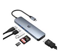 Tymyp USB C Hub, 6 in 1 USB C to USB Adapter, Multiport USB C Adapter with 4K HDMI, 3 USB 3.0 Ports, Must Have SD/TF A Card Slot for Mac Pro/Mac Air and Various Type C Devices
