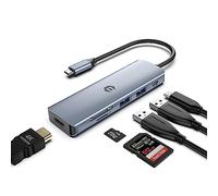 Tymyp USB Hub, 6 in 1 USB C HUB, All-in-One USB Splitter with 4K HDMI, Type C PD 100W, 2 x USB 3.0, and SD/TF Card Reader for Laptop, Flash Drive, Printer, and More