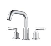 TYMYW 3 Hole Basin Taps Brass Retro Double Handle Hot and Cold | 360 Swivel Adjustable Basin Mixer Tap for Bathroom,Chrome Plated