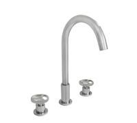 TYMYW 3 Holes Wash Basin Mixer Taps Brass Deck Mounted Double Knob Retro | 360° Swivel, Hot and Cold Dual Control ,for Bathroom,Chrome Plated