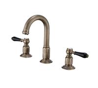 TYMYW 3 Tap Hole Basin Taps 360° Swivel Bathroom Tap 8 in Split 2 Handle Hot and Cold Brass,Antique + Black