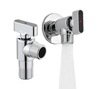 TYMYW Angle Valve 1/2 Brass Ball Valve Core Hot and Cold Water Stop Valve 2 Pack for Toilet, Kitchen, Bathroom