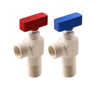TYMYW Angle Valve Brass G1/2 Hot and Cold Angle Wall Shutoff Valve 2 Pack for Toilet, Kitchen, Bathroom,Milky White