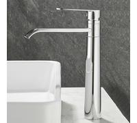 TYMYW Bathroom Basin Tap Waterfall High 360° Swivel Tall Tap for Countertop Basin Retro Single Lever Hot and Cold Brass,Chrome Plated
