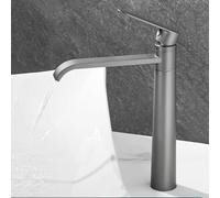 TYMYW Bathroom Basin Tap Waterfall High 360° Swivel Tall Tap for Countertop Basin Retro Single Lever Hot and Cold Brass,Grey