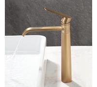 TYMYW Bathroom Basin Tap Waterfall High 360° Swivel Tall Tap for Countertop Basin Retro Single Lever Hot and Cold Brass,Antique